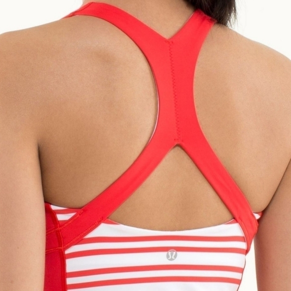 Lululemon Run: Fast Track TankTwin Stripe Love Red - Picture 2 of 8